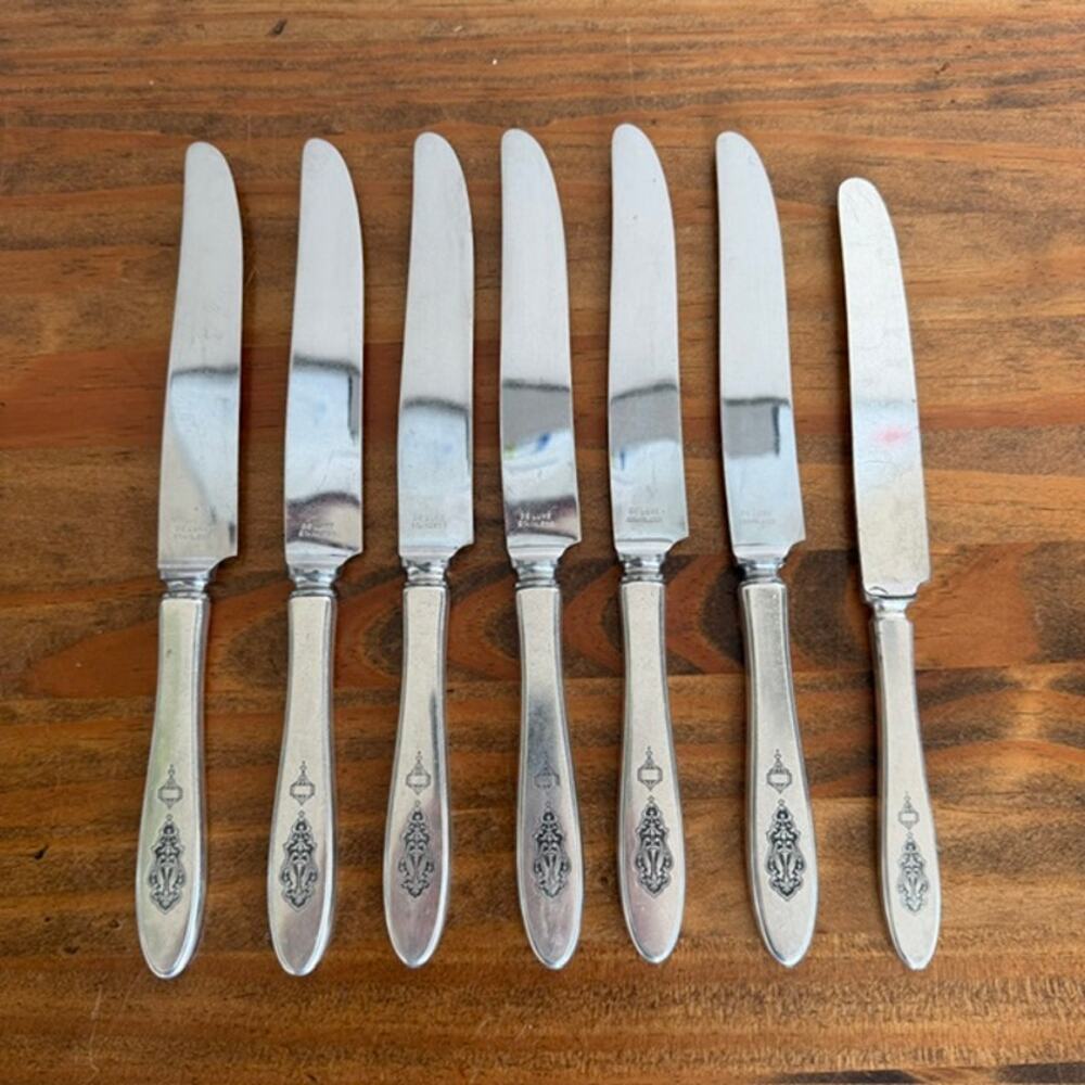 Oneida Community Silverplated Birds of Paradise 1923 Set of 7 Butter Knives